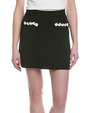 Ellen Tracy Crochet Flower Mini Skirt - Black