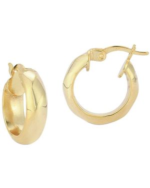 Chloe and Madison 14k Over Silver Reflective Small Hoops - Metallic