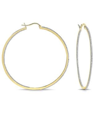 Rachel Glauber Plated Hoop Earrings - White