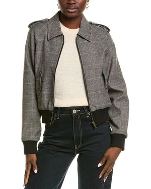 FRAME Modern Wool-Blend Bomber Jacket - Gray