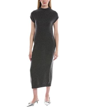 Philosophy Funnel Neck Cashmere Midi Sweaterdress - Black