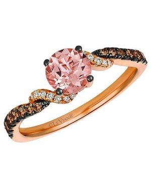 Le Vian Peach Morganite 14K Rose 0.79 Ct. Tw. Diamond & Morganite Cocktail Ring - White