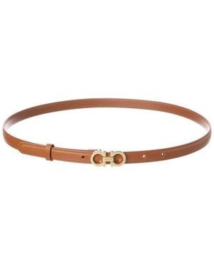 Ferragamo Gancini Leather Belt - White