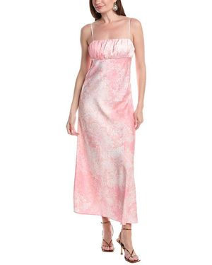 Laundry By Shelli Segal Shirred Satin Slip Dress - Pink