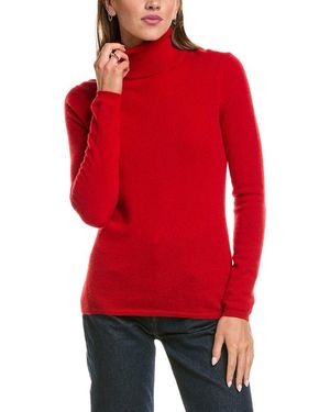 InCashmere Basic Turtleneck 100% Cashmere Sweater - Red