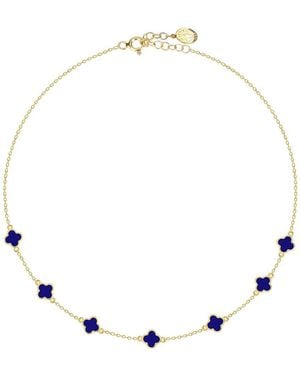 Gabi Rielle 14k Over Silver Clover Necklace - Multicolour