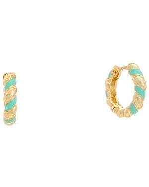Argento Vivo 14k Plated Click Hoops - Multicolour