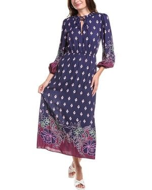 Garrie B Balloon Sleeve Midi Dress - Purple