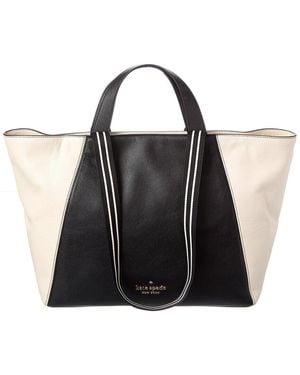 Kate Spade Rosie Colorblocked Pebbled Leather Large Tote - Black