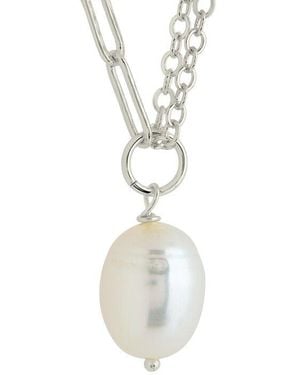 Sterling Forever 12.5Mm Pearl River Drop Chain Necklace - White