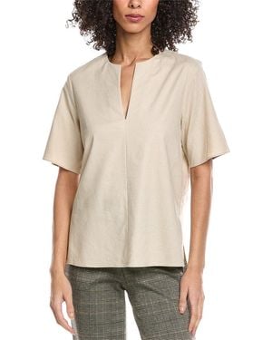 Vince Easy Linen-Blend Top - Natural