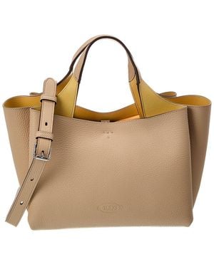 Tod's T Timeless Pendant Mini Leather Tote - Brown