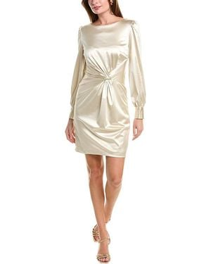 Donna Ricco Satin Sheath Dress - Natural