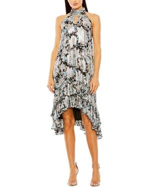 Mac Duggal High Neck Keyhole Ruffle Mini Dress - Black