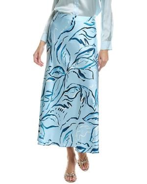 tyler boe Nina Silk Charmeuse Skirt - Blue