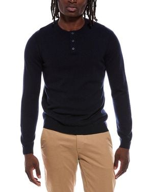 Autumn Cashmere 100% Cashmere Henley Jumper - Blue