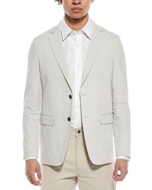 Theory Clinton Linen-Blend Blazer - Gray