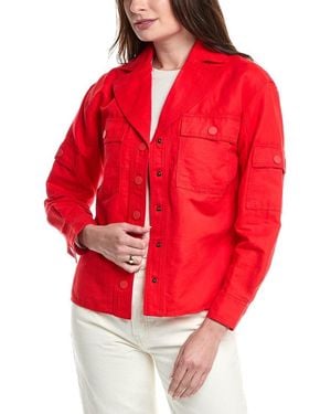 Cabi Detour Linen-Blend Jacket - Red