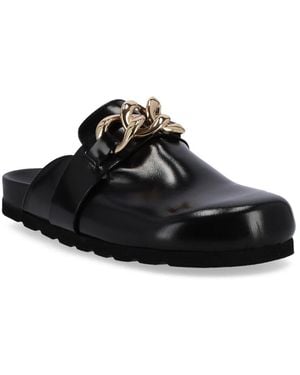 Alohas Fireplace Leather Mule - Black