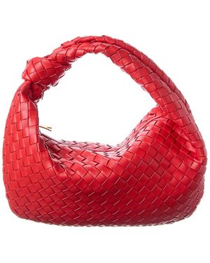 Tiffany & Fred Paris Large Hand-Woven Leather Pouch - Red