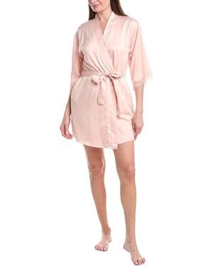 Flora Nikrooz 3Pc Solid Charm Wrap & Solid Charm Cami Set - Pink