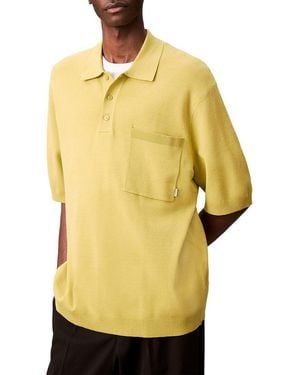 Calvin Klein Snowy Tech Knit Polo Jumper - Yellow