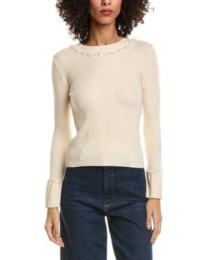 Madison Miles Beaded Jumper - White