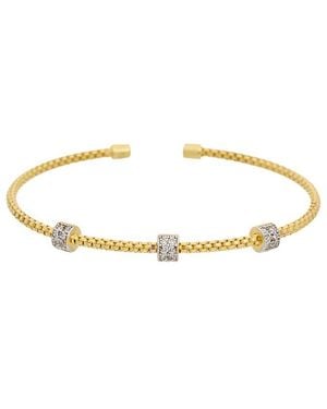 Meshmerise 18K Plated 0.15 Ct. Tw. Diamond Bangle Bracelet - Metallic