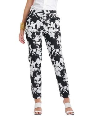 Natori Tangier Embroidered Cotton Full Length Pant - Black