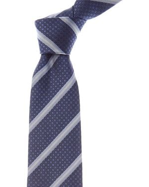 Etro Stripe Silk Tie - Blue