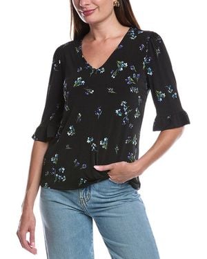 Cece Elbow-Sleeve Top - Black