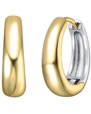 Rachel Glauber Plated Hoop Earrings - Metallic