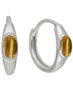 TIRAMISU 0.60 Ct. Tw. Tiger Eye Huggie Earrings - Metallic