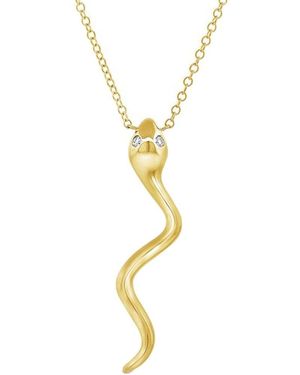 Diana M. Jewels Fine Jewellery 14k 0.02 Ct. Tw. Diamond Snake Pendant Necklace - Metallic