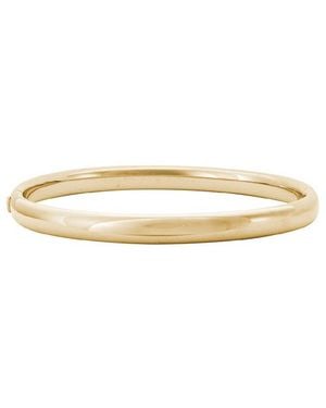 Italian Gold 14K Hinge Bangle Bracelet - White