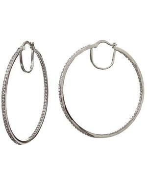Savvy Cie Plated Cz Inside-Out Hoops - Metallic