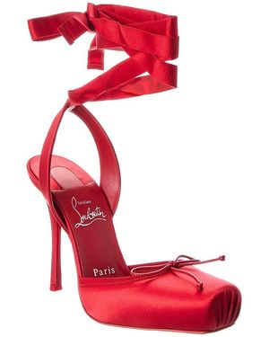 Christian Louboutin Cassia 100 Satin Pump - Red