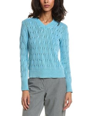 Forte Stonewash Cable Sweater - Blue