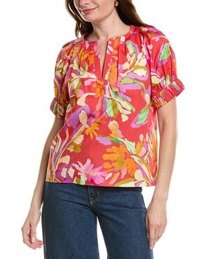 tyler boe Skyler Balloon Sleeve Blouse - Red