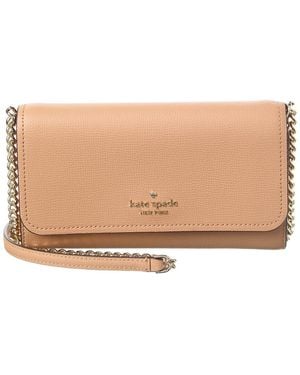 Kate Spade Darcy Refined Grain Leather Chain Wallet Crossbody - Natural