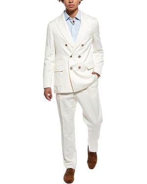 Brunello Cucinelli 2Pc Silk & Linen-Blend Suit - White