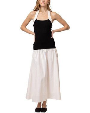 Line & Dot Kohl Mix-Media Maxi Dress - White