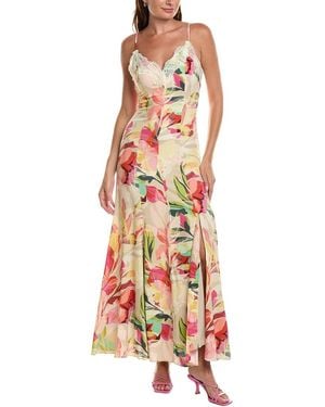 Hutch Baldwin Linen-Blend Gown - White