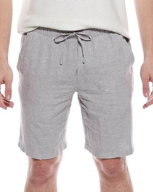Tahari Woven Drawstring Linen-Blend Short - Grey