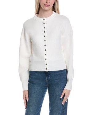 Fate Round Neckline Cardigan - White