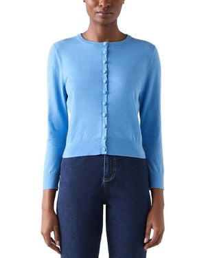 LK Bennett Lottie Wool-Blend Cardigan - Blue