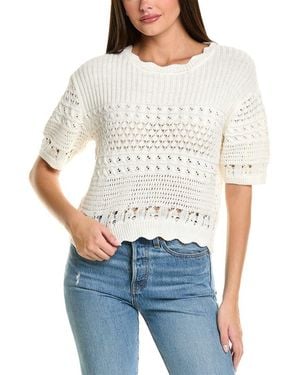 CELESTINE SEI Pointelle Jumper - White