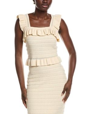 Laundry by Shelli Segal Ruffled Jumper Tank Top - Natural