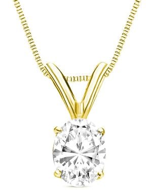 Amairah 14K 4.00 Ct. Tw. Lab-Grown Diamond Solitaire Pendant Necklace - Metallic