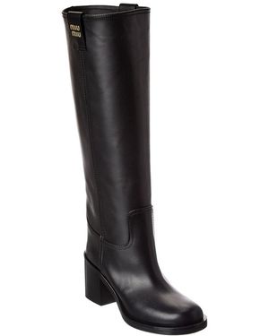 Miu Miu Leather Riding Boot - Black